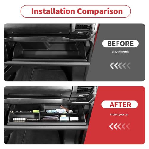 Glove Box Organizer Compatible with 2021 2022 2023 2024 2025 2026+ F150 & 2023-2026+ F250-F550 & 2022-2024 Ford Expedition, Glove Box Dividers, Interior Accessories