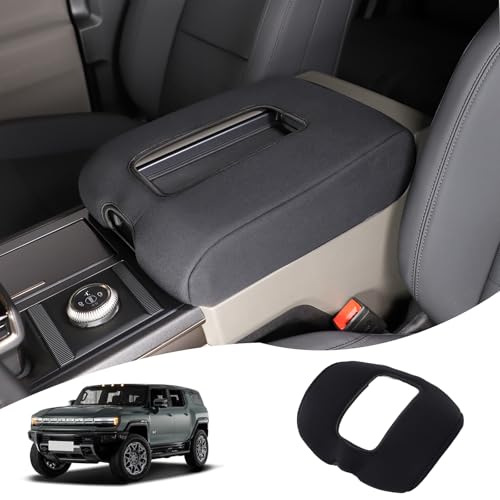 Center Console Lid Fabric Armrest Box Cover Compatible with Hummer EV 2022-2026 SUV/SUT Car Armrest Storage Box Cover Protector Pad Interior Accessories