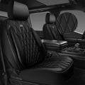 CAR PASS Thick Foam 3D Air Mesh Leather Car Seat Covers Front Seats Only, Luxury Breathable Premuim PU Leather Two Front Seat Covers,Airbag Compatible Universal Fit for 95% Sedan Van Truck SUV, Black - color: Black Air Mesh, size: Two Front