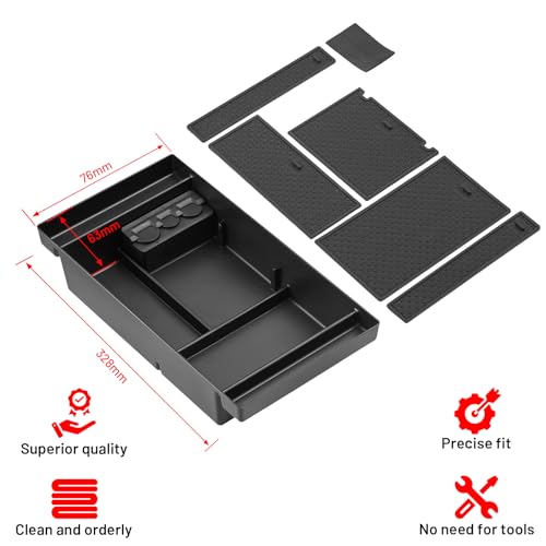Center Console Organizer Compatible with Chevy Silverado 1500 2019-2022, Compatible with GMC Sierra 1500, 2020-2023 Silverado Sierra 2500HD 3500HD Insert Tray Pallet Storage Accessories