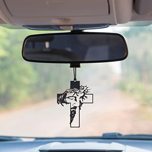 Rear View Mirror Accessories - Car Hanging Accessories - Car Pendant, Charm Ornaments - Swinging Ornaments, Cross Hanger - Black Jesus Christ Crucifix Cross - style: Jesus Christ Crucifix Cross