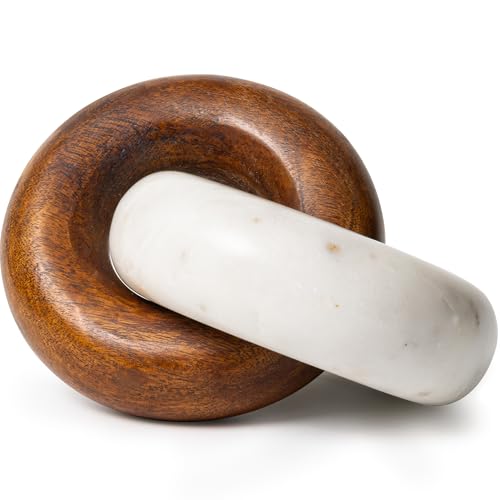 Cork & Mill Marble and Wood Knot Decor - Decorative Object for Shelves, Bookcase, Console, Mantel or Side Table - Entryway Decor Item - Coffee Table Centerpiece for Living Room - Handcrafted Accent