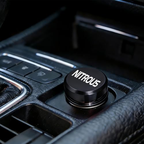 Cigarette Lighter Plug Cover Billet Aluminum Cigarette Lighter Plug, Fits All Vehicles with Standard 12 Volt Power Source Aluminum Dustproof Plug Billet Button Plugs (Black-Nitrous) - color: Black-nitrous