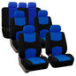 FH Group Flat Cloth Full Set Car Seat Covers Three Row 7 Seater - Universal Fit for Cars, Trucks & SUVs Blue - color: Blue