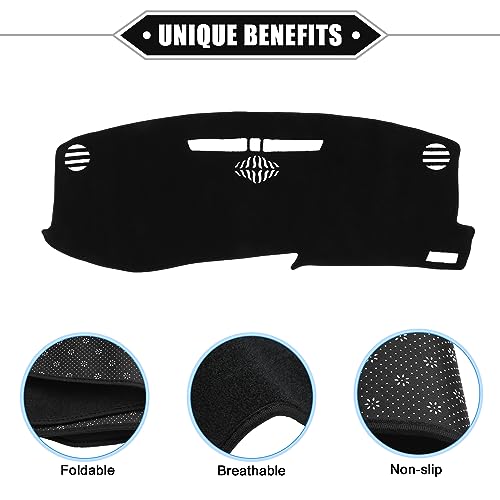 Dashboard Cover Compatible for Cadillac XT5 2016-2020, Non-Slip Polyester Black Dash Cover Mat Dash Board Protector Cover