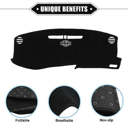 Dashboard Cover Compatible for Cadillac XT5 2016-2020, Non-Slip Polyester Black Dash Cover Mat Dash Board Protector Cover