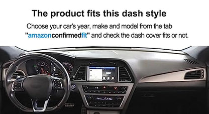 Dash Cover Mat Custom Fit for Hyundai Sonata 2015 2016 2017 2018 2019 Dashboard Cover Pad Carpet Protector (Black) F165 - color: 15-19 Black