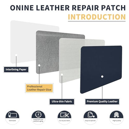 ONine Leather Repair Tape,Self Adhesive Leather Repair Patch,Leather Patches for Furniture,Sofa,Car Seats,Office Chair. Vinyl Repair Kit 8x48in(Blue) - color: Blue, size: 8 x 48 inches