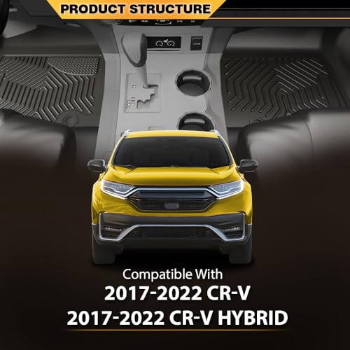 G-PLUS TPE Cargo Liners,Fit for Honda CR-V 2017-2022,Fit Honda CR-V Hybrid 2017-2022,Floor Liner Front & 2nd Row,All Weather Full Cover Protection,alfombras para carro - size: Fit Honda CRV 2017-2022 | 3PCS