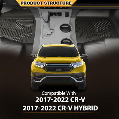 G-PLUS TPE Cargo Liners,Fit for Honda CR-V 2017-2022,Fit Honda CR-V Hybrid 2017-2022,Floor Liner Front & 2nd Row,All Weather Full Cover Protection,alfombras para carro - size: Fit Honda CRV 2017-2022 | 3PCS