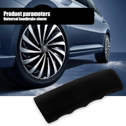 QODOLSI 1 PC Car Handbrake Handle Cover, 4.8" x 1.65" x 1.41" Silicone Wavy Anti-slip Parking Brake Covers, Universal Protective Accessories, Compatible with Cars, Trucks, Vans, SUVs (Black)