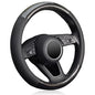KAFEEK 16 inch Classic Carbon Fiber Steering Wheel Cover Compatible with F150 F250 F350 Ram 4Runner Tacoma Tundra Range Rover, Breathable Microfiber Leather, Black - size: Large size[15 1/2''-16'']