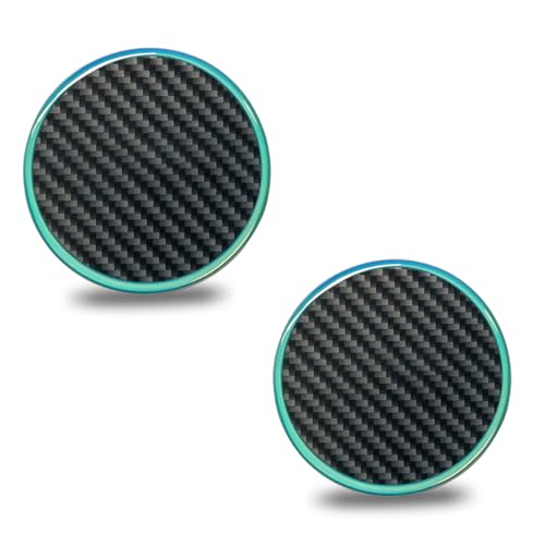 2PCS Car Cup Holder Coaster, 2.7 Inch Carbon Fiber Non-Slip Embedded Drink Mat, Luminous Cup Holder Insert Coaster Pad, Universal Car Interior Decoration Accessories for Women Men(No Mark)
