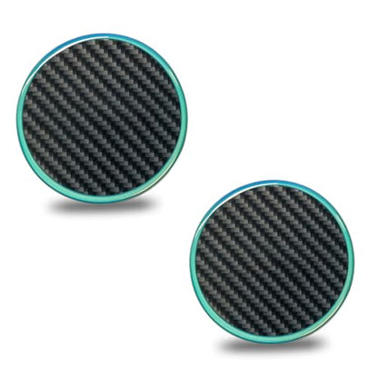 2PCS Car Cup Holder Coaster, 2.7 Inch Carbon Fiber Non-Slip Embedded Drink Mat, Luminous Cup Holder Insert Coaster Pad, Universal Car Interior Decoration Accessories for Women Men(No Mark)