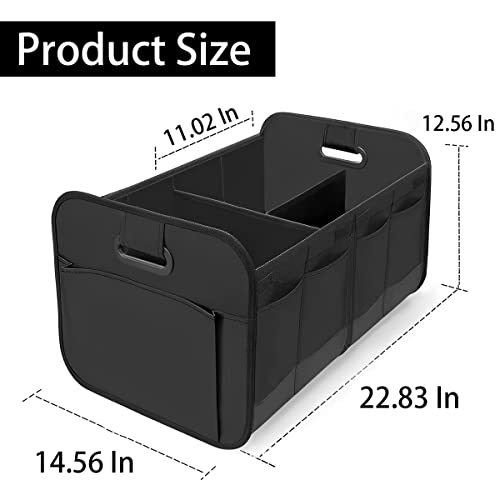 Car Trunk Organizer, Collapsible Waterproof Premium Oxford Cargo Storage, Multi-Compartment Foldable Trunk Groceries Organizer, Auto Accessories Universal for SUV Truck Sedan