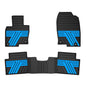 All Weather Floor Mats Custom Fit for Mazda CX-5 2017-2025 Waterproof Heavy Duty Anti-Slip Car Mats, 1st & 2nd Row Black & Blue - color: Blue
