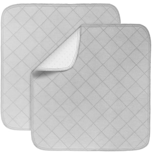 Waterproof Chair Pads for Incontinence 22" x 21", 2 Pack Non Slip Absorbent Wheelchair Reusable Seat Protector, Washable Seat Covers for Chairs, Gray - color: Gray, size: 22x21 Inch