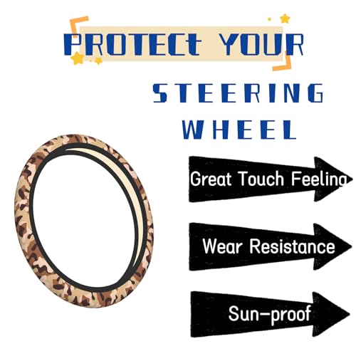 Steering Wheel Cover Accessories Neoprene Cover Non-Slip Breathable Easy to Install Suitable for Women Men Girls for Car SUV Van Truck Universal 14.5-15.5 Inch Brown Camouflage - color: Brown Camouflage