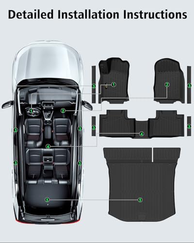 Floor Mats & Trunk Mat Custom for Jeep Grand Cherokee & Dodge Durango 2016-2021/Grand Cherokee WK 2022 (Not for L) All Weather TPE Rubber Cargo Liner Automotive Full Set Accessories- Black - size: For Jeep Grand Cherokee 2016-2021