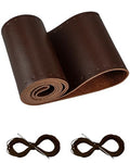 BELINOUS Leather Steering Wheel Cover Lace Up, Stitch on Steering Wheel Wrap, Universal Fit 13-20 Inch Car Truck Pickup Boat, A Whole Piece of Cowhide, DIY w/Needle Thread (Size M0, Coffee) - color: Coffee, size: M0
