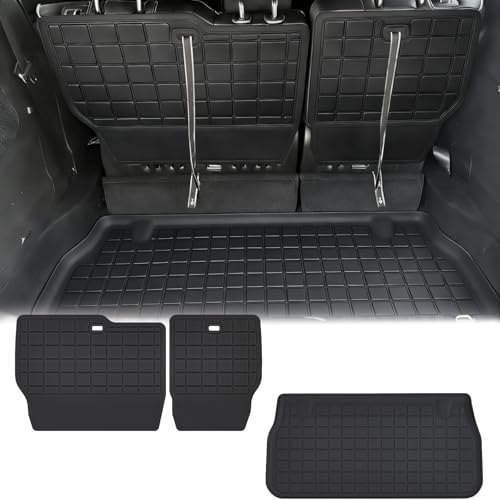 Cargo mat & Backrest Mat for 2017-2026 Chrysler Pacifica/Voyager(Fit Fuel & Hybrid),TPE All Weather Protection Car with Trunk Mat Covering The Backrest - size: Cargo & Backrest Mats (Gas & Hybrid)