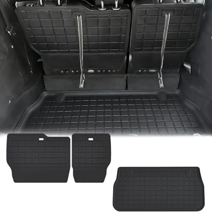 Cargo mat & Backrest Mat for 2017-2026 Chrysler Pacifica/Voyager(Fit Fuel & Hybrid),TPE All Weather Protection Car with Trunk Mat Covering The Backrest - size: Cargo & Backrest Mats (Gas & Hybrid)