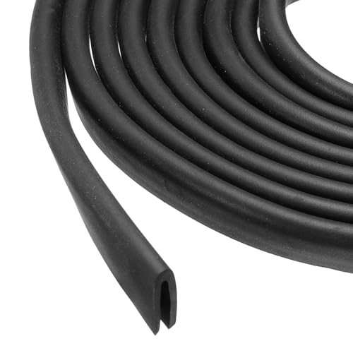 PATIKIL Rubber Edge Trim, 13.1ft x 5mm x 10mm U Channel Rubber Guard Seal Strip Protector Fit for 1mm Edge for Car Doors Hatches Sheet Metal Table Corners Steel Plates, Black - size: Fit for 1" x 13.1ft x 5mm x 10mm