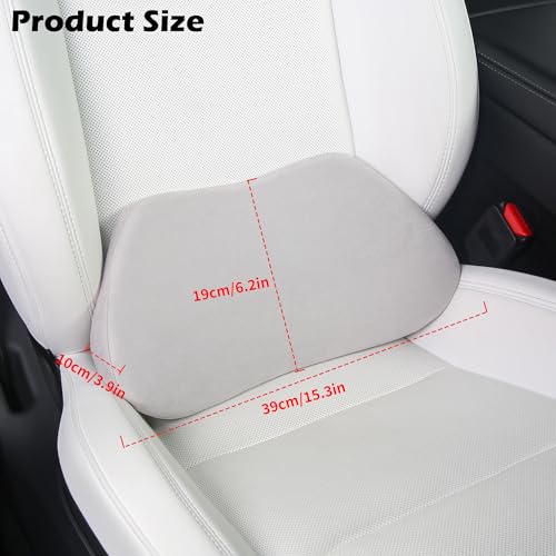 Lumbar Support Pillow for Car, Ergonomic Memory Foam Back Cushion for Driving, Seat Office Chair, Gaming Chair, Lower Back Support for Back Pain Relief, Gray, 2 Pack - color: Gray, size: Lumbar 2P