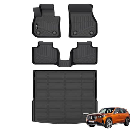 All Weather Floor Mats & Cargo Liner Custom for 2025 2024 2023 BMW X1 Car Mats Liners Cargo Trunk Mat Liner Trunk Mat BMW X1 Floor Mats Automotive Accessories Black - style: 27|For BMW X1 | 2023-2026 | Set