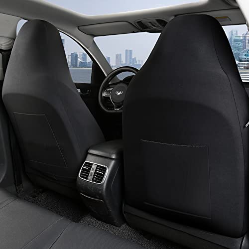 GIANT PANDA Front Seat Covers for Bucket Seats, Faux Leather Seat Covers Universal for Most Cars SUV and Mini Van (Beige) - color: Beige