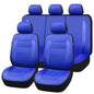 Flying Banner car seat Covers Protects Water Proof Faux Leather Carbon Fiber Fronts Rear Bench Covers (Blue Blue, Full Set - 8PCS) - color: Blue Blue, size: Full Set -- 8PCS