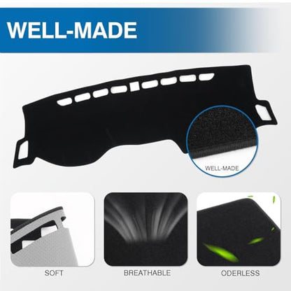 KUST Black Dash Cover for Kia Forte/K3 2019 2020 2021 2022 2023 2024 (S, EX, FE, LX, LXS, GT, GT-Line) Polyester Dashboard Cover Non-Slip Custom Fit Dash Mat Windshield Sunshade Glare - size: Forte 19-24(black)