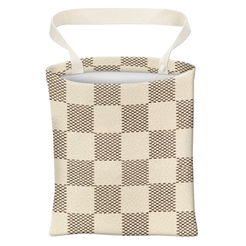 Car Trash Can, Cute Car Trash Bag, Hanging Car Organizer and Storage Bag, Trash Bin for Car Accessories, Vehicle, Travelling, Camping Luxury Beige Checkered - color: Luxury Beige Checkered