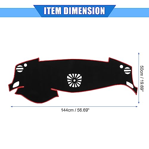 Car Dashboard Cover Compatible for Nissan Altima 13-18, Protective Polyester Red Center Console Interior Trim Dash Cover Mat Pad