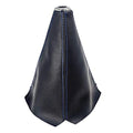 Universal Car Shift Knob Boot Dust Cover, Shift Boot Cover, Made of Black Pu Leather with Black Seams Red Seams and Blue Seams (Blue/ABS)