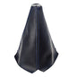 Universal Car Shift Knob Boot Dust Cover, Shift Boot Cover, Made of Black Pu Leather with Black Seams Red Seams and Blue Seams (Blue/ABS)