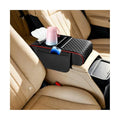 Car Center Console Armrest Pillow, 5-in-1 Armrest Box Cover with Cup Phone Holder & Storage Pocket Tissue Box, Multifunctional Auto Console Arm Rest Protector, Universal Fit (Black/Red) - color: Black/Red