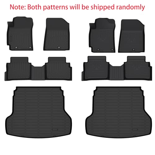 KELCSEECS® Floor Mats & Cargo Liner Custom for Kia Forte 2024 2023 2022 2021 2020 2019,All Weather Protection TPE Floor Liners Front& Rear Row Full Set Kia Forte Accessories Black - style: 15) For 2019-2024 Forte Full Set