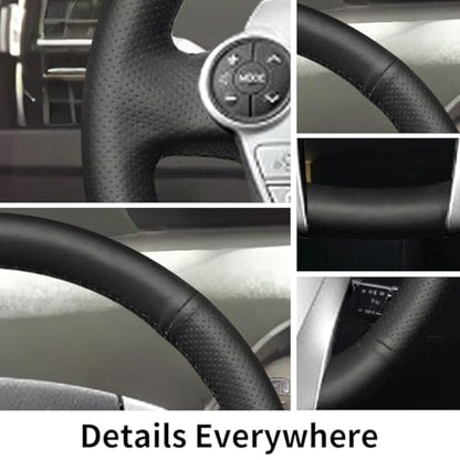 Hand-Stitched Steering Wheel Cover with Microfiber Leather Fit for Toyota Prius 2010-2015/Prius V Prius C 2012-2017/Aqua 2014 2015/Prius Plus 2013/Prius Plug-in Hybrid 2013 DIY Car Interior - size: Microfiber Leather