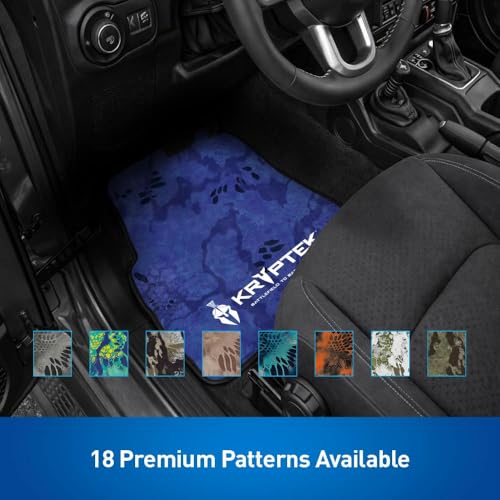 Coverking Universal Car Floor Mats Set of 2 (Front Driver and Passenger) Kryptek Deep Camo - All-Weather Protection for Mud, Dirt, Rain, Spills, Non-Slip Backing, Fits Cars Trucks SUVs Jeeps - style: Kryptek Deep