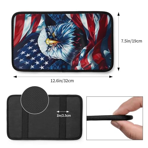 Universal Car Center Console Cushion Pad, American Flag Eagle Soft Waterproof Car Center Console Cover Auto Armrest Seat Box Cover Protector for Most Vehicle SUV Truck Car - color: American Flag Eagle