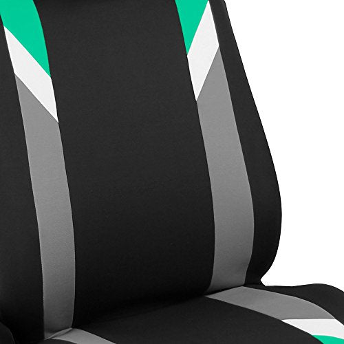 FH Group Premium Modernistic Flat Cloth Car Seat Covers – Universal Fit, Washable Seat Covers for SUV Sedan Van, Mint, Full Set - color: Mint, size: Full Set