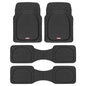 Motor Trend Original FlexTough Black Rubber Car Floor Mats for 3 Row Vehicles, Front & Rear 2nd Row Deep Dish All Weather Automotive Heavy Duty Trim to Fit, Automotive Liners for Cars Truck Van SUV