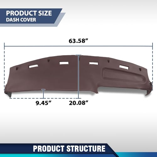 PIT66 TPE Dash Cover Dashboard Panel Compatible with Dodge Ram 1500 2500 3500 Truck 1994 1995 1996 1997 Red - size: 1994-1997 Dodge Ram (Red)