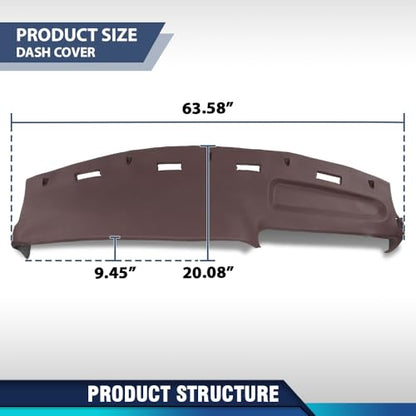 PIT66 TPE Dash Cover Dashboard Panel Compatible with Dodge Ram 1500 2500 3500 Truck 1994 1995 1996 1997 Red - size: 1994-1997 Dodge Ram (Red)