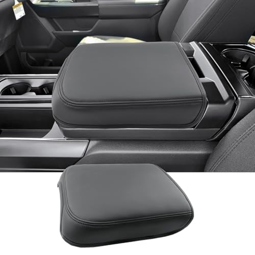 2023 2024 2025 2026 F-250/F-350/F-450 Center Console Cover for Ford Super Duty Truck (XL/XLT/Lariat/King Ranch/Platinum), Waterproof &Comfy Leather Armrest Cover 2026 2025 F-250 Accessories - color: for F250/F350/F450 (Thin)