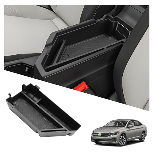 Ruiya 2026 Jetta Center Console Organizer for VW Jetta 2026 Accessories ABS Material Armrest Glove Tray Compatible with 2020-2026 VW Volkswagen Jetta - color: 2020-2026 VW Jetta