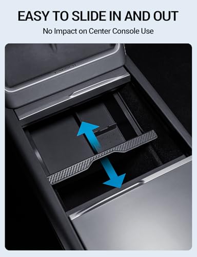Motrobe 4PCS 2026 Center Console Organizer Tray for Tesla Model Y Juniper (Only Premium & Performance 2025/2026) Model 3 Highland (Standard, Premium & Performance 2024/25/26) Accessories - size: 4PCS Console Tray(Model Y Juniper & 3 Highland)