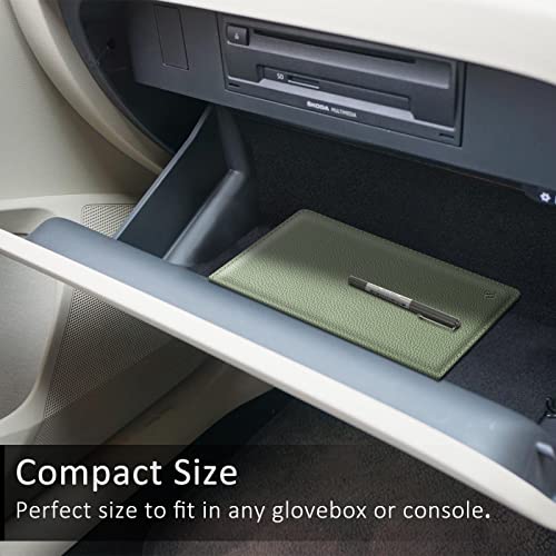 FINPAC Car Registration and Insurance Card Holder, Vehicle Glove Box Card Organizer Wallet Automobile Accessories for License - color: * Sage Green