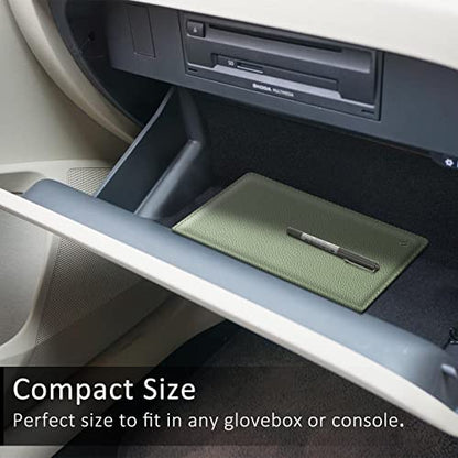 FINPAC Car Registration and Insurance Card Holder, Vehicle Glove Box Card Organizer Wallet Automobile Accessories for License - color: * Sage Green